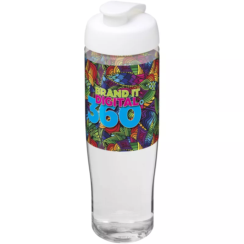 Bidon H2O Tempo® o pojemności 700 ml z wieczkiem zaciskowym - Biały-Przezroczysty (21004001)