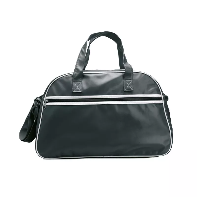 Torba sportowa retro z matowego PVC VINTAGE - Czarny (MO7868-03)