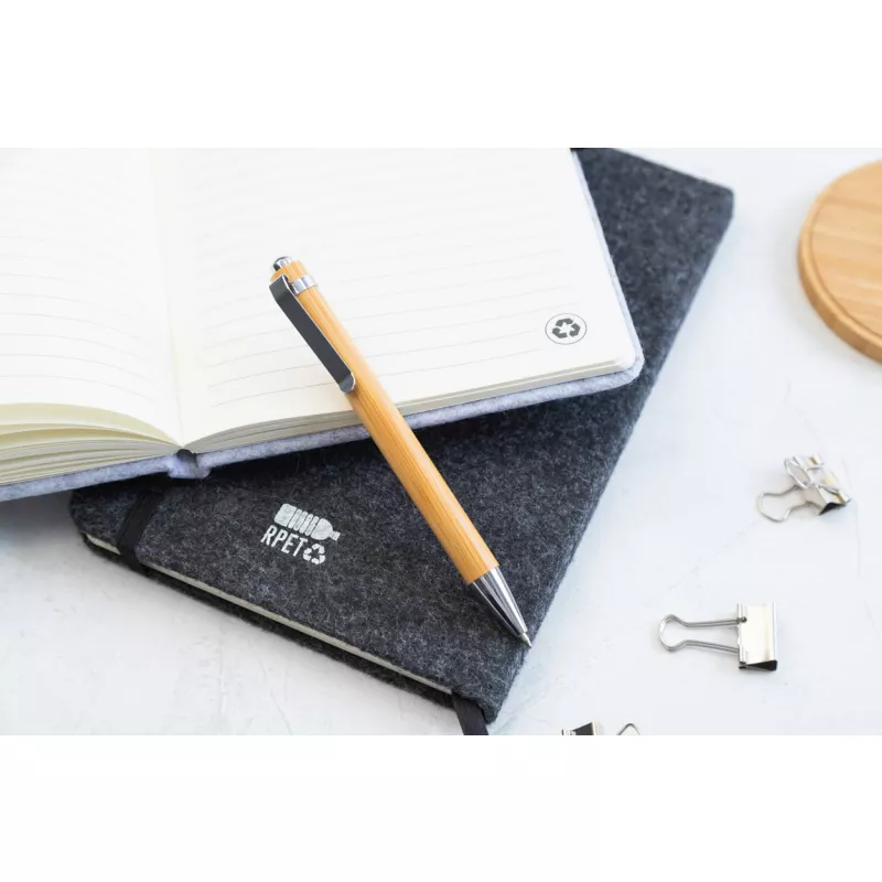 Refelt Note A5 Notes z okładką z filcu RPET - szary (AP808171-77)