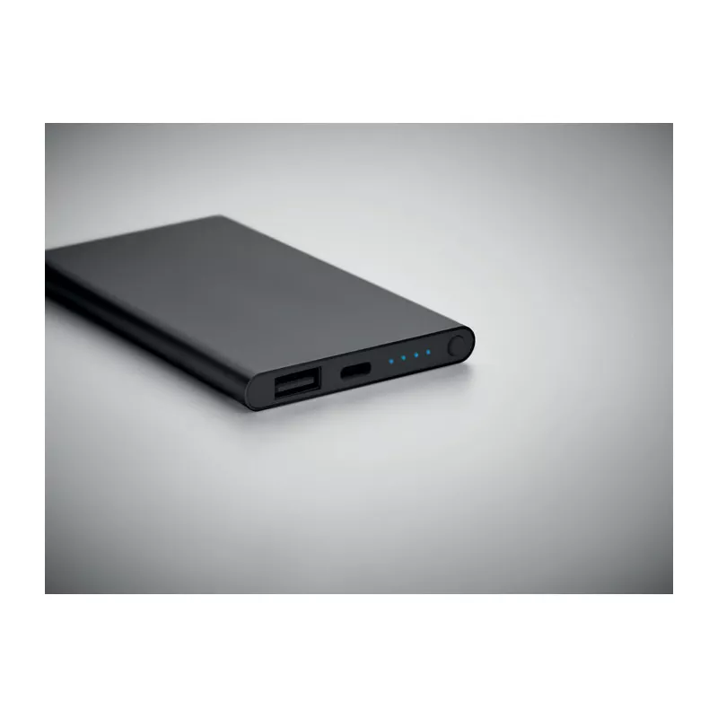 Powerbank płaski 4000 mAh aluminiowy POWERFLAT C - Czarny (MO6825-03)