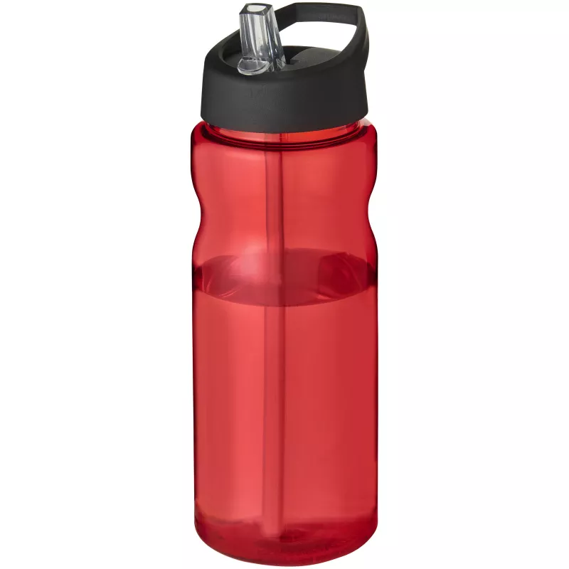 Bidon H2O Base® o pojemności 650 ml z wieczkiem z słomką - Czarny-Czerwony (21004905)