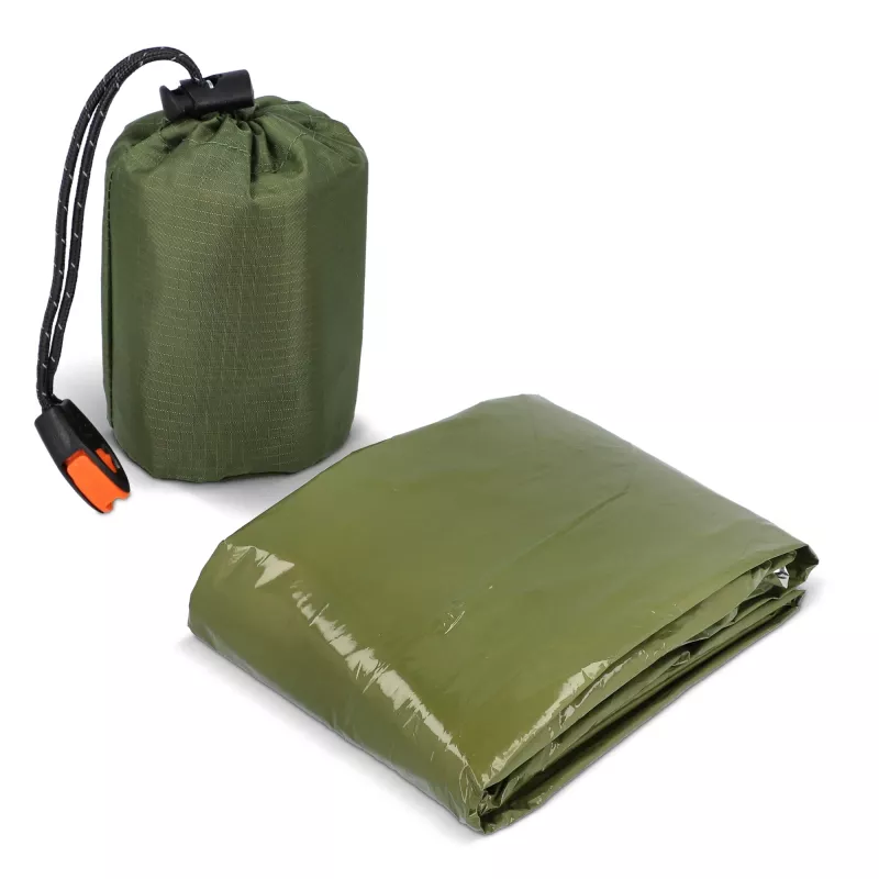 Ponczo termiczne 2 w 1 do survivalu na świeżym powietrzu - Dried Green (LT94581-N0049)