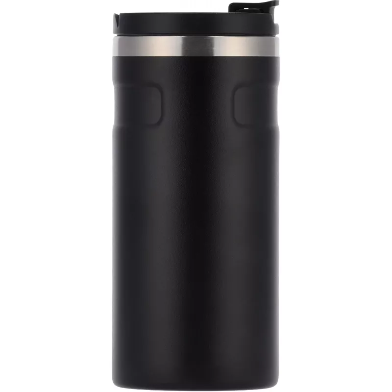 Kubek termiczny ze stali z recyklingu 450 ml SILVIO - czarny (8536503)