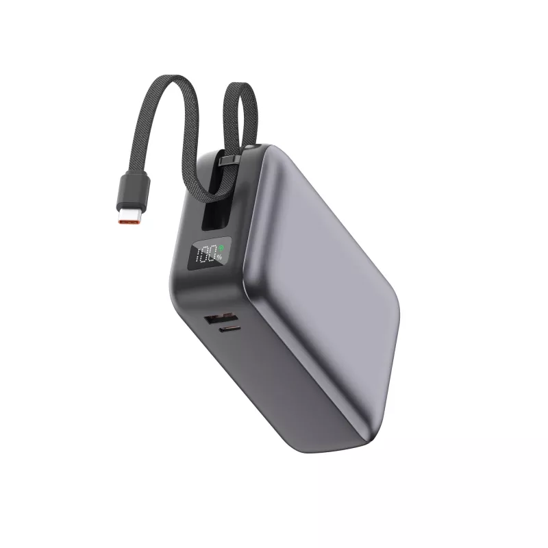 Powerbank Nova Laptop 65 W z wbudowanym kablem USB-C 30000 mAh - ciemnoszary (LT95520-N0060)
