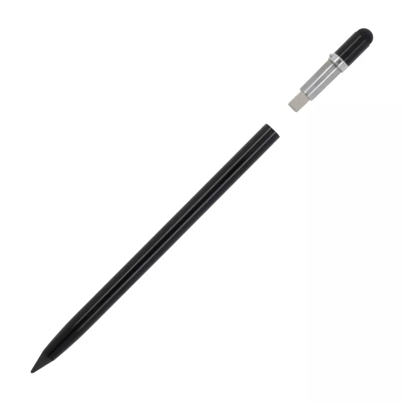 Aluminiowy ołówek o długiej żywotności z gumką - czarny (LT91599-N0002)