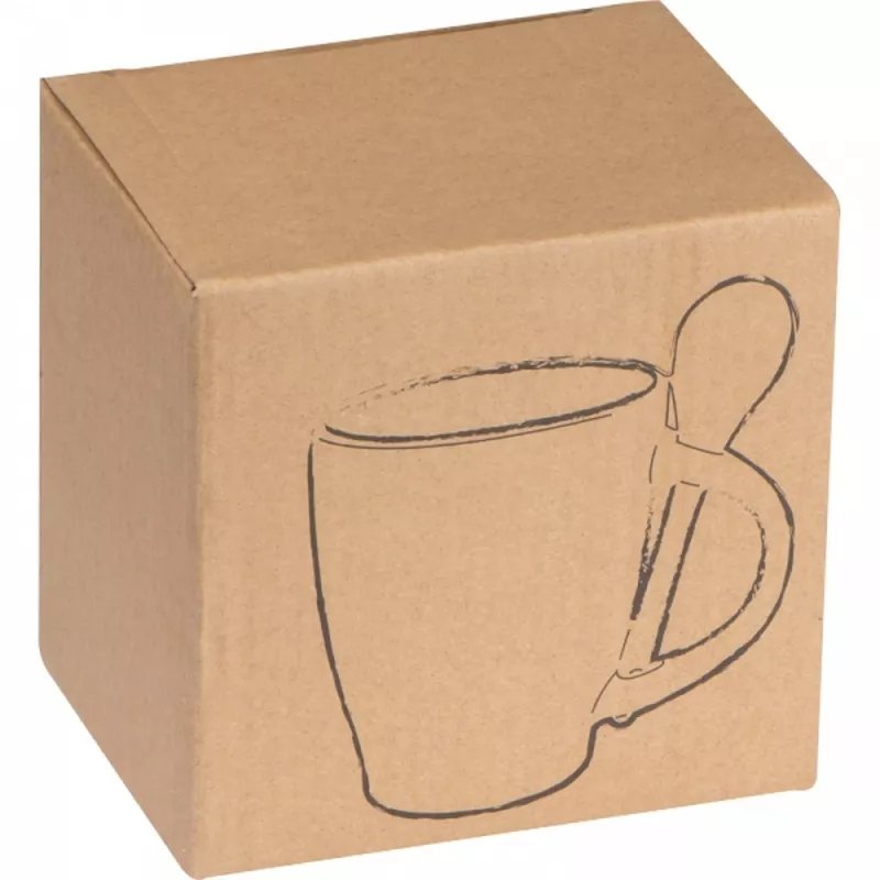 Kubek ceramiczny z łyżeczką 250 ml ARMANDO - pomarańczowy (8509510)