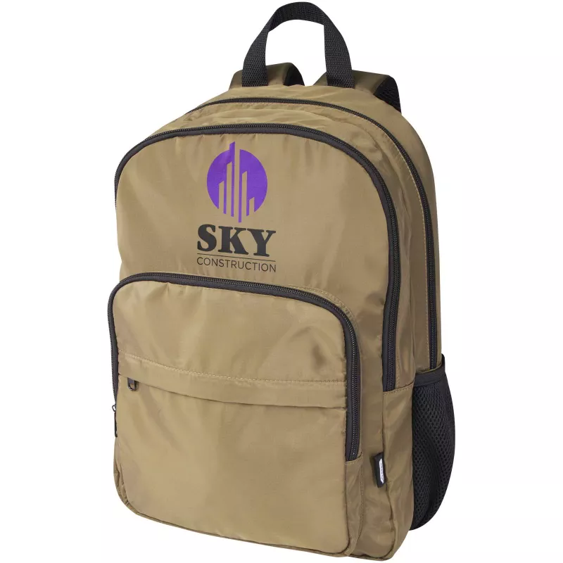 Trend Plus plecak na laptopa o przekątnej 15-cali o pojemności 20 l wykonany z materiałów z recyklingu z certyfikatem GRS - Leśny zielony (13008664)