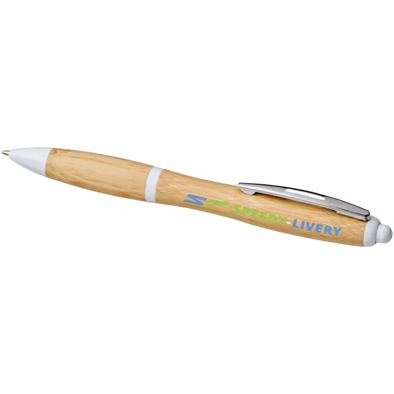 Bambusowy długopis Nash - Biały-Piasek pustyni (10737804)