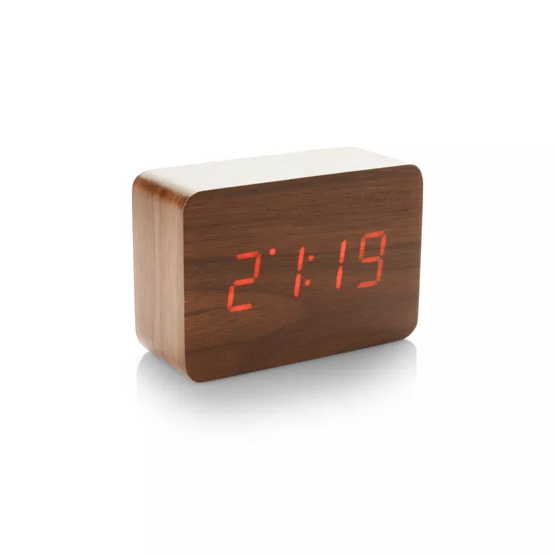 Zegar na biurko CLAP - brązowy (03079)