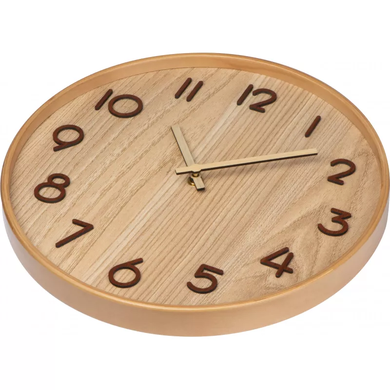 Zegar ścienny drewniany - beżowy (4259113)