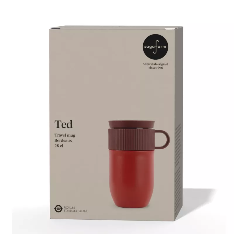 Izolowany kubek Sagaform Ted, 280 ml, szczelny, można myć w zmywarce - ciemnoczerwony (LT52131-N0020)