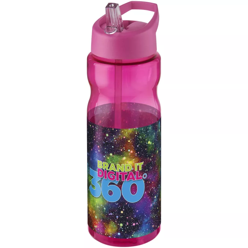 Bidon H2O Base® o pojemności 650 ml z wieczkiem z słomką - Magenta-Magenta (21004941)