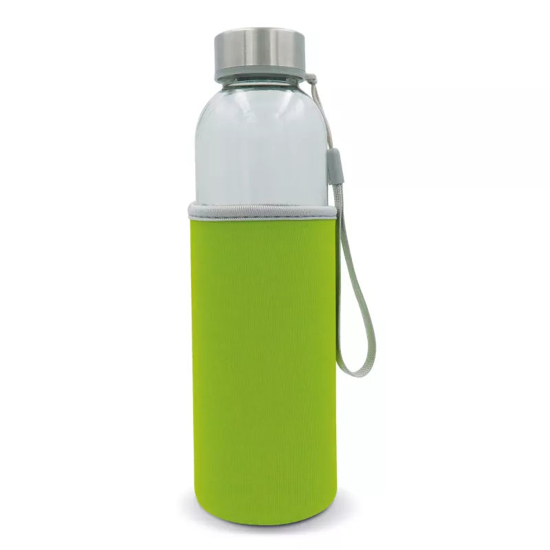 Szklana butelka w pokrowcu 500 ml - jasnozielony transparentny (LT98822-N0432)
