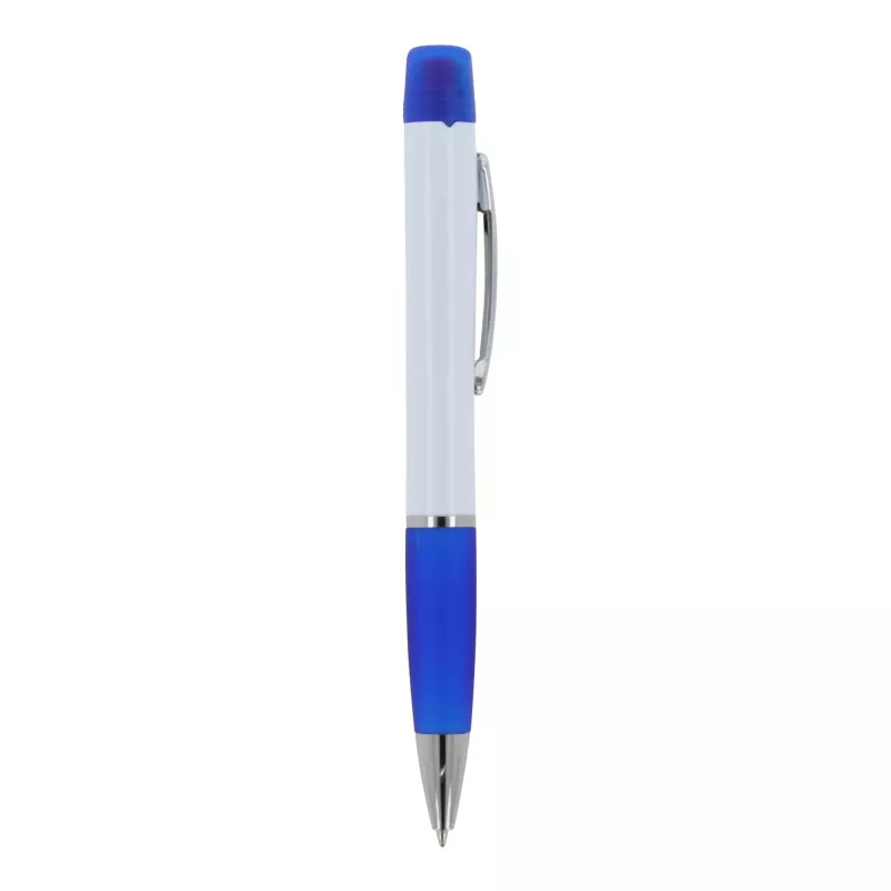 Długopis Hawaii z trójkolorowym zakreślaczem - biało / niebieski (LT81253-N0111)