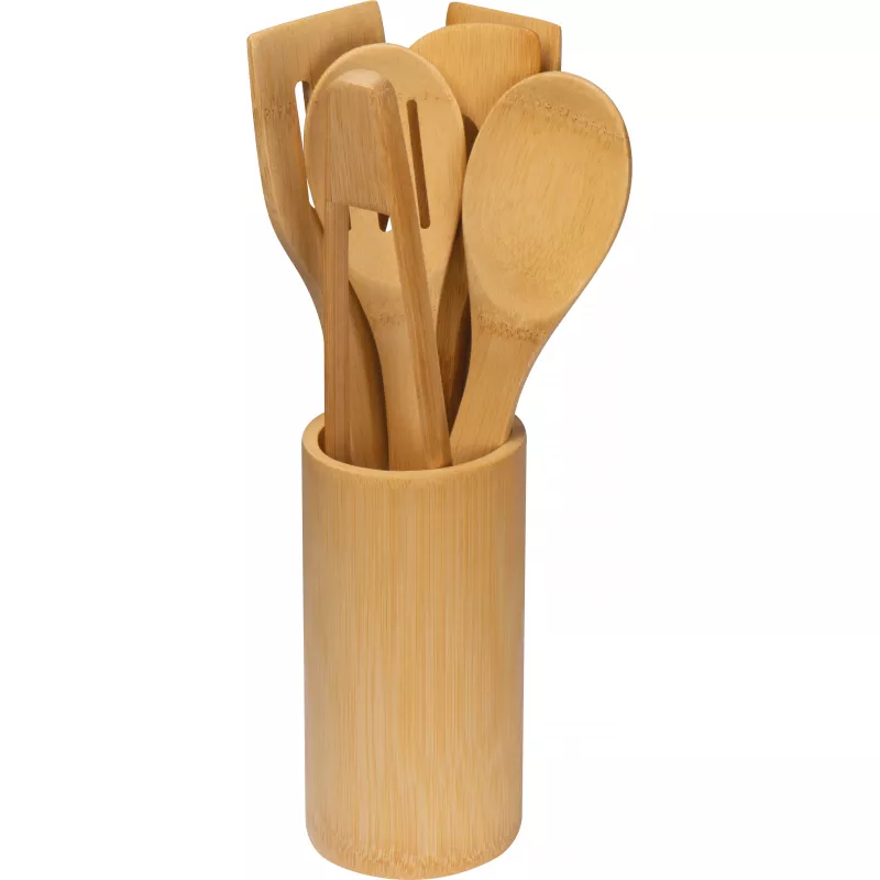 Zestaw bambusowych przyborów kuchennych - beżowy (8256613)