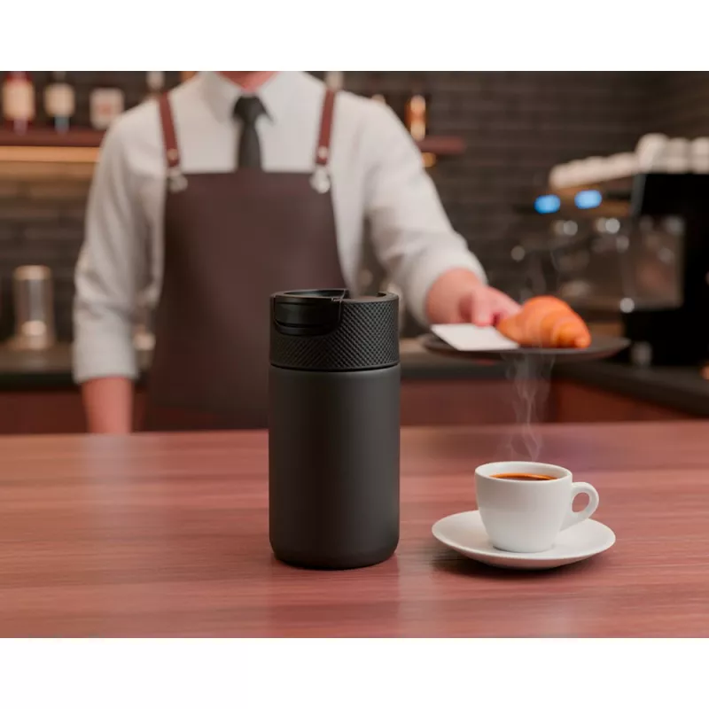 Kubek termiczny 400 ml Air Gifts z ceramiką w środku | Nabila - czarny (VA050-03)