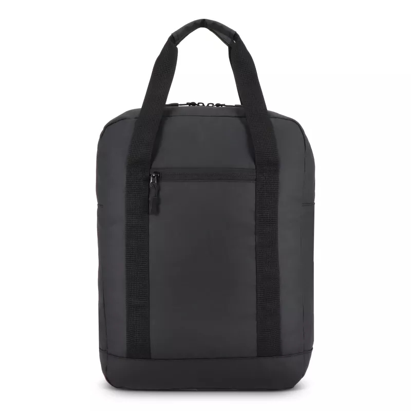 Plecak z powłoką PU, wykonany z materiału R-PET 600D, 27,5 x 12 x 37,5 cm, 12 l - czarny (LT95362-N0002)