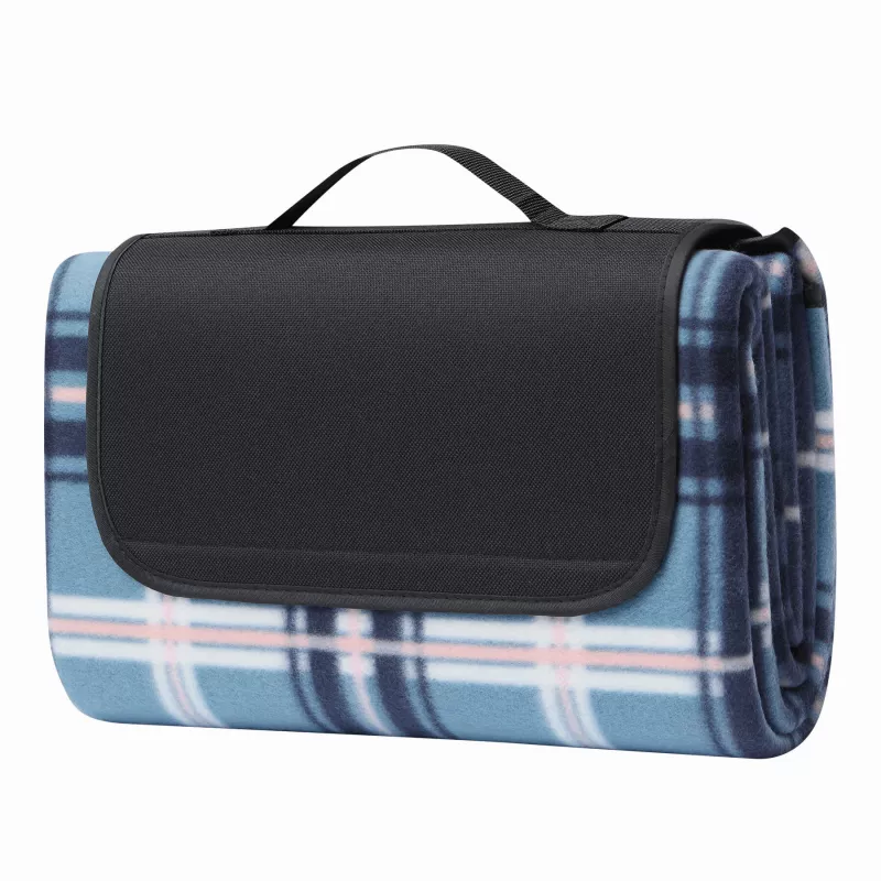 Koc piknikowy - biały, czarny, niebieski (56-0604119)