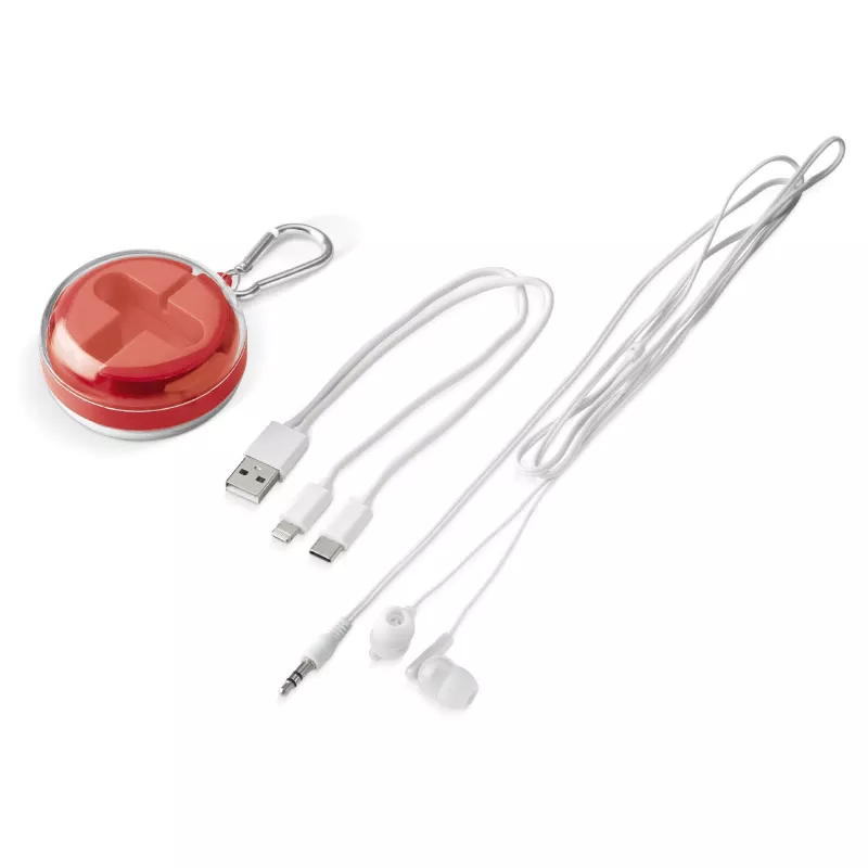 Słuchawki i kabel do ładowania   - czerwony (LT90498-N0021)