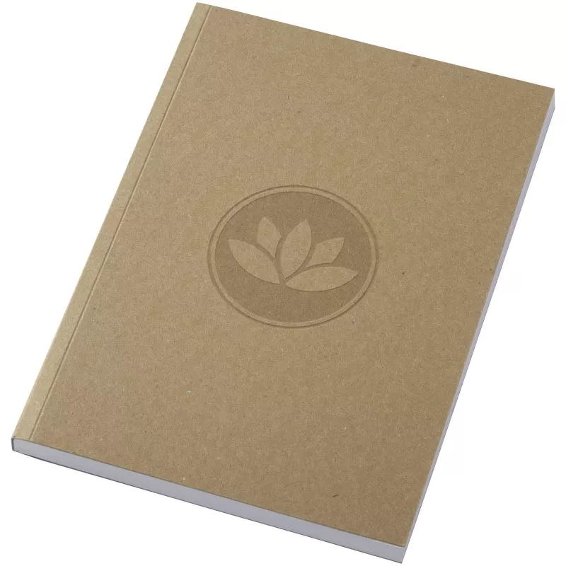 Notatnik A5 Novella Austen z miękką okładką z materiału z recyklingu, papier pakowy — 100 kartek - Piasek pustyni (21026406)