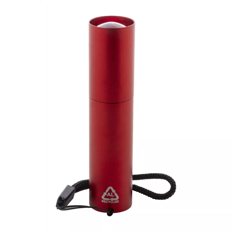 Chargelight Tone latarka akumulatorowa z recyklingowanego aluminium - czerwony (AP864122-05)