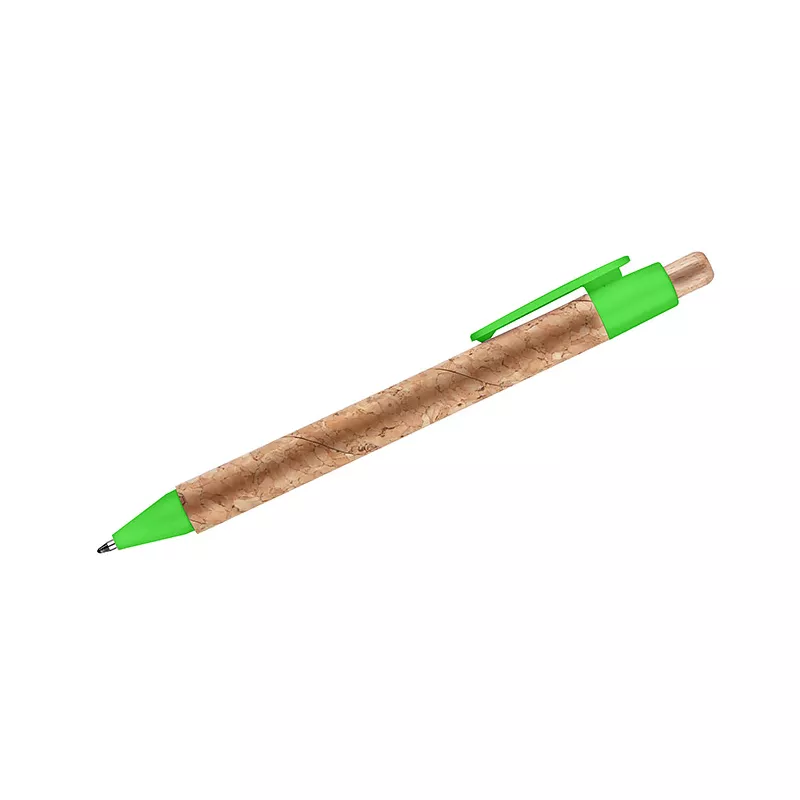 Długopis z naturalnego korka KORTE - zielony jasny (19632-13)