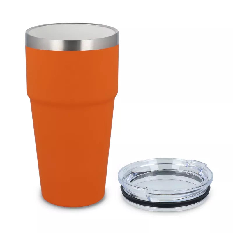 T-ceramiczny kubek do samochodu o miękkim dotyku 500ml - pomarańczowy (LT98729-N0026)