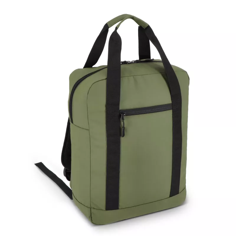 Plecak z powłoką PU, wykonany z materiału R-PET 600D, 27,5 x 12 x 37,5 cm, 12 l - Oliwkowa zieleń (LT95362-N0043)