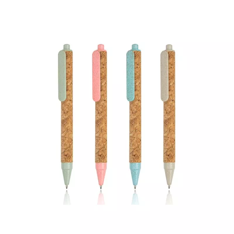 Długopis z korka i włókien pszenicy - Różowy (IP13151155)