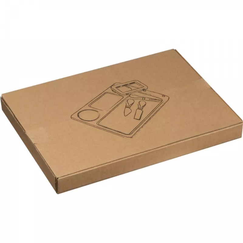 Deska do serów z nożami FORTUNATO - beżowy (8324313)