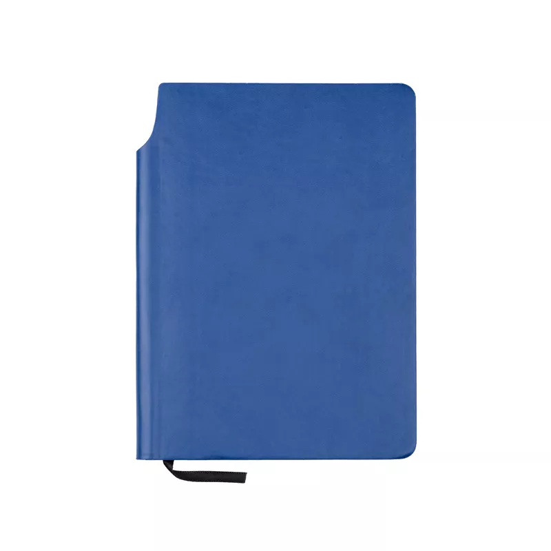 Niebieski notes moli A5 w miękkiej okładce z miejscem na długopis