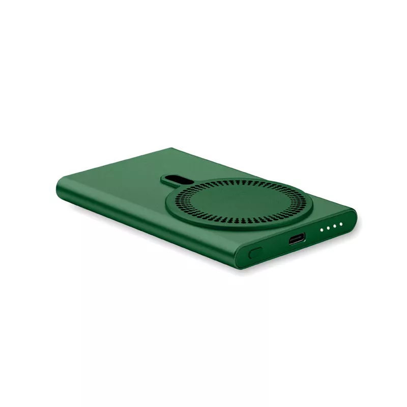 Powerbank magnetyczny 5000 mAh 15W z aluminium PAWTT - Ciemnozielony (MO2442-60)