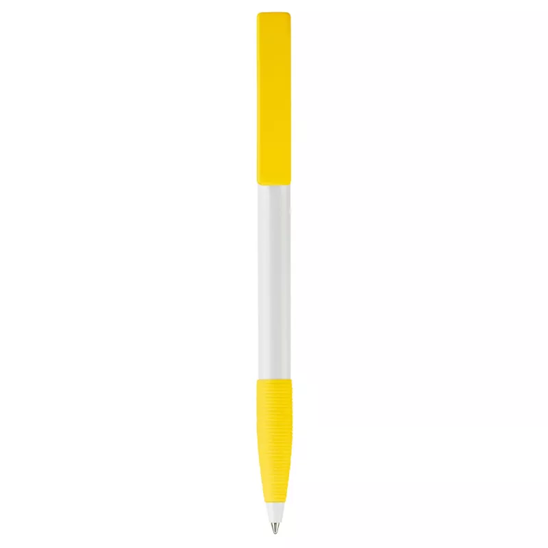 Długopis plastikowy Nash Grip - biało / żółty (LT80801-N0141)