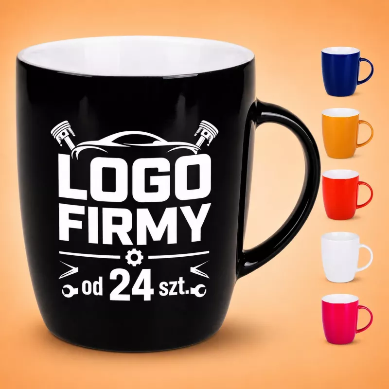 Kubek reklamowy Mini Specta (280 ml) - czarno-biały (M/036-CZARNO/BIAŁY)