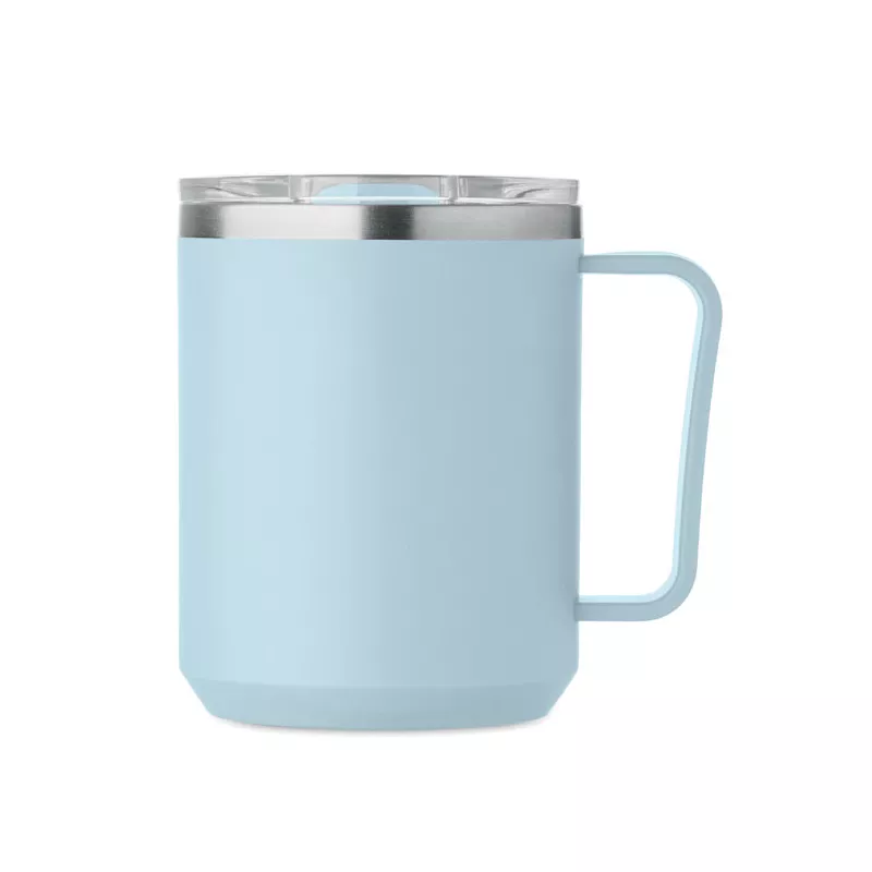 Kubek dwuścienny z przesuwaną pokrywką 400 ml COCOA - Baby Blue (MO2900-66)