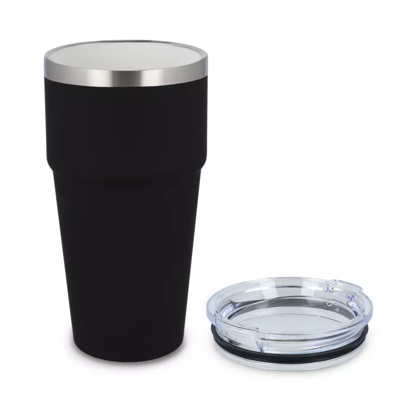 T-ceramiczny kubek do samochodu o miękkim dotyku 500ml - czarny (LT98729-N0002)
