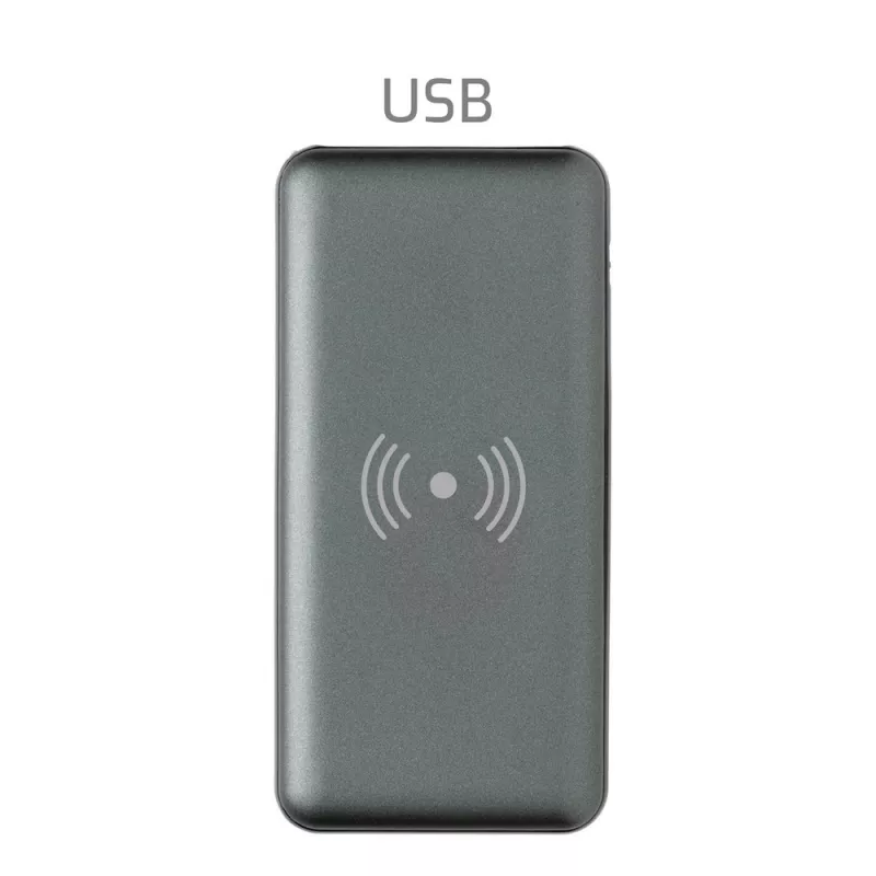 Bezprzewodowy power bank 10000 mAh z PD - szary (P322.142)