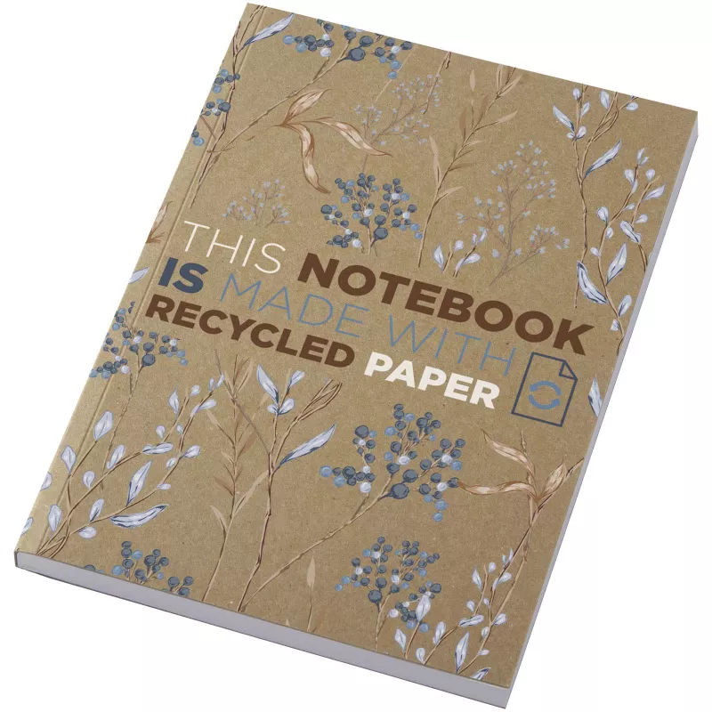 Notatnik A5 Novella Austen z miękką okładką z materiału z recyklingu, papier pakowy — 100 kartek - Piasek pustyni (21026406)