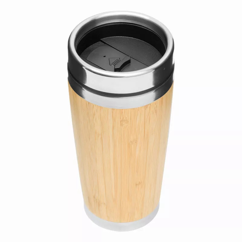 Kubek termiczny BAMBOO DRINK - brązowy, srebrny (56-0304571)