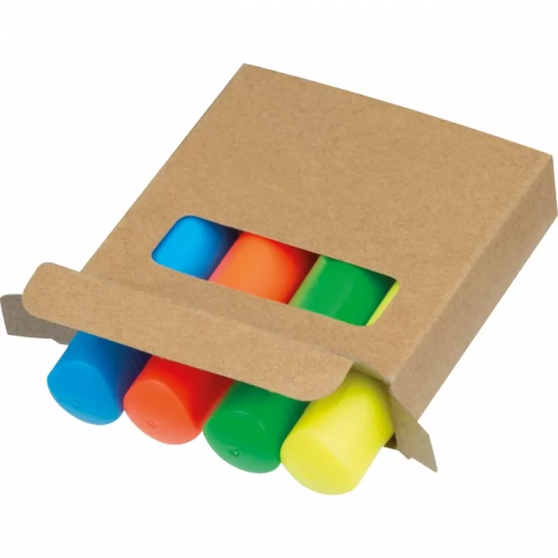 Mini zakreślacze 4 kolory SETH - wielokolorowy (24721mc)