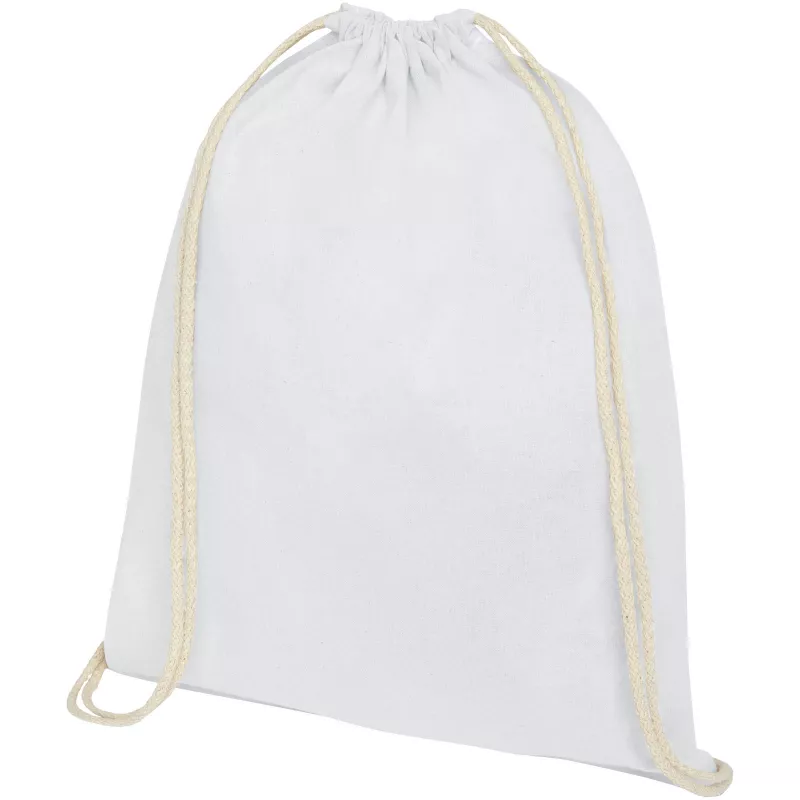 Plecak bawełniany Oregon 140 g/m² ze sznurkiem, 33 x 44 cm - Biały (12057501)