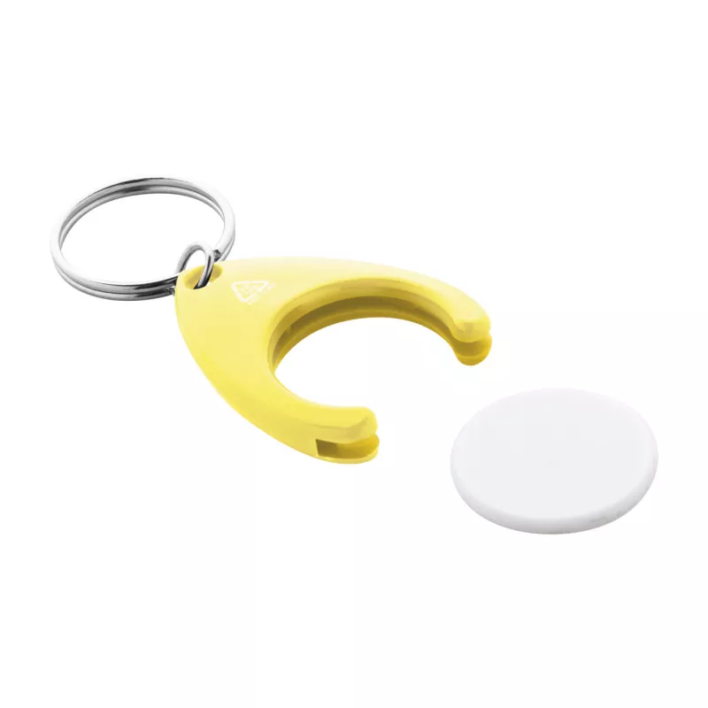 Brelok z żetonem do wózka RPET Neppy - żółty (AP874021-02)