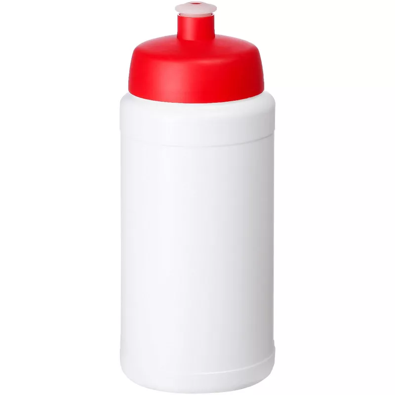 Baseline 500 ml butelka sportowa z recyklingu - Biały-Czerwony (21044496)