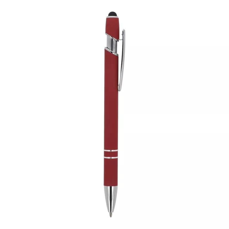 Długopis metalowy gumowany z touch-penem Paris  - bordowy (LT87782-N0019)