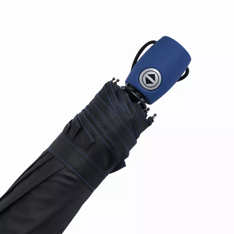 Automatycznie otwierany i składany, wiatroodporny parasol kieszonkowy - czarny, niebieski (56-0101250)