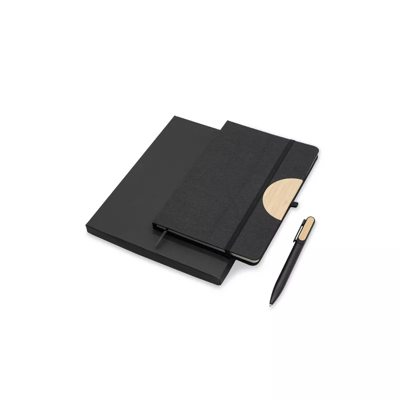 Zestaw notes z długopisem Fold - czarny (R64209.02)