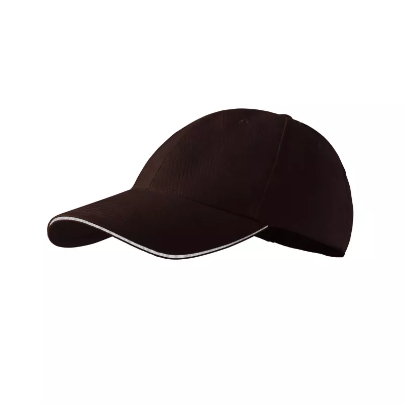 Reklamiowa czapka z daszkiem Malfini SANDWICH 6P 306 - Kawowy (ADLER306-KAWOWY)