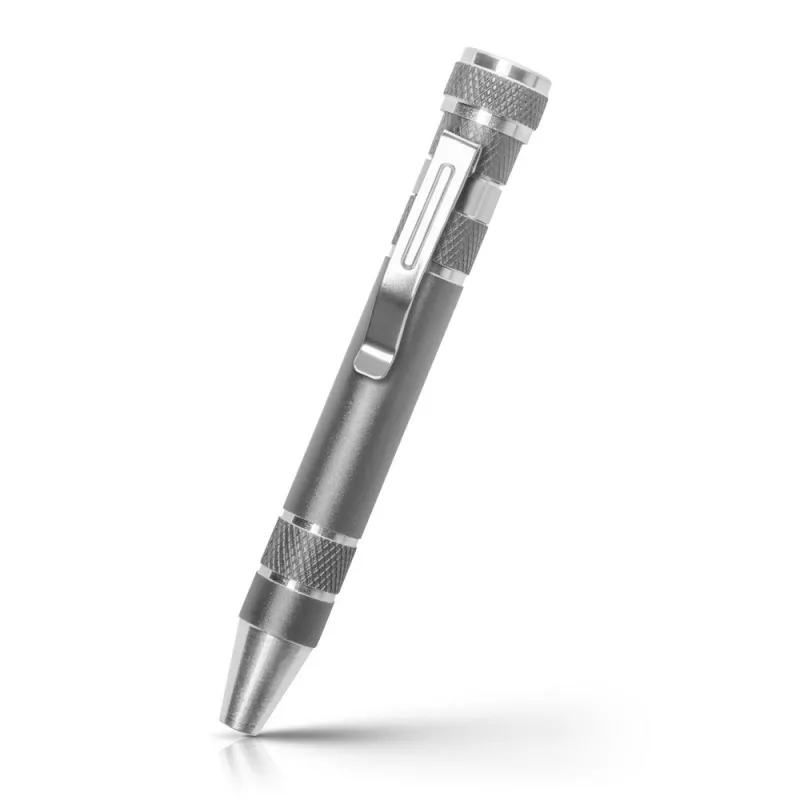 Śrubokręt, 8 końcówek | Tate - szary (V5090-19)