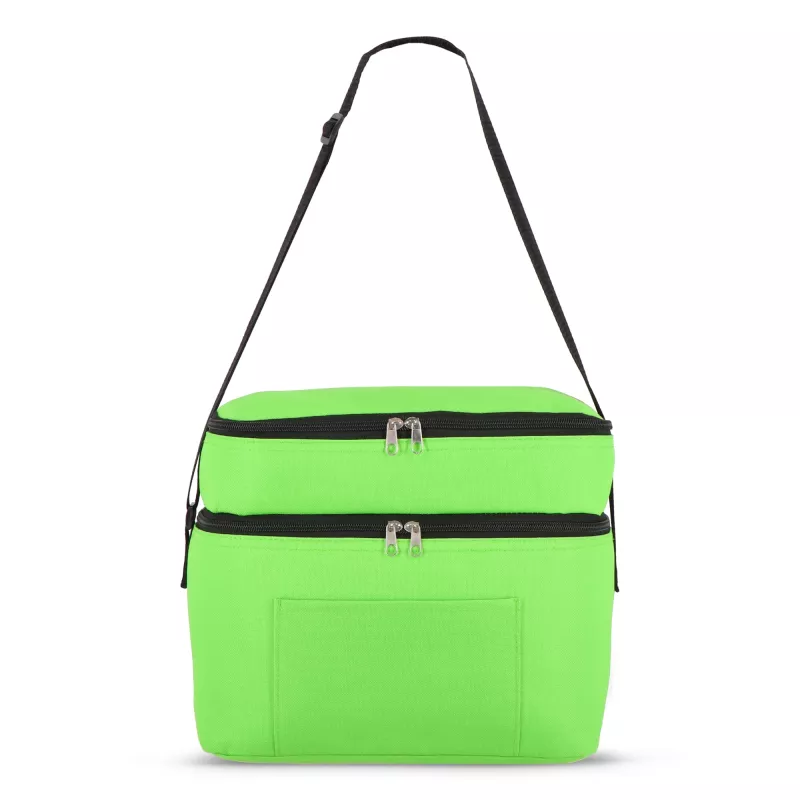 R-PET 600D Dwukomorowa torba chłodząca 30 x 20 x 25 cm 12L - jasnozielony (LT95393-N0032)