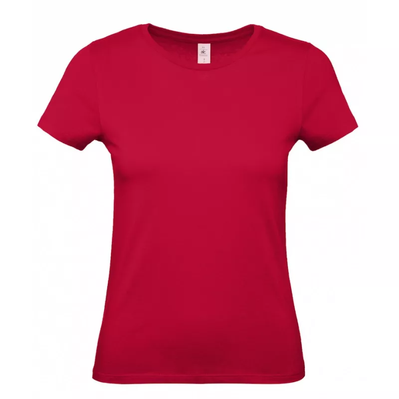 Damska koszulka reklamowa 145 g/m² B&C #E150 / WOMEN - Deep Red (371) (TW02T/E150-DEEP RED)